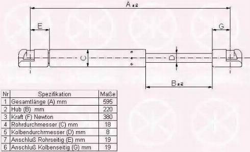 Klokkerholm 00607104 - Газовая пружина, упор autospares.lv