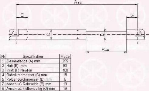 Klokkerholm 00607100 - Газовая пружина, упор autospares.lv