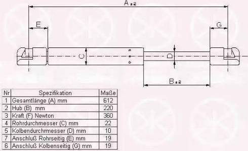 Klokkerholm 00607102 - Газовая пружина, упор autospares.lv