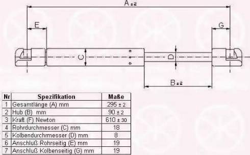 Klokkerholm 00607107 - Газовая пружина, упор autospares.lv