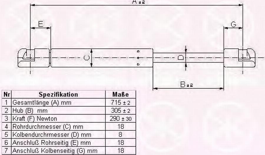 Klokkerholm 00192802 - Газовая пружина, капот autospares.lv