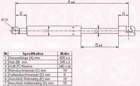 Klokkerholm 00167102 - Газовая пружина, упор autospares.lv