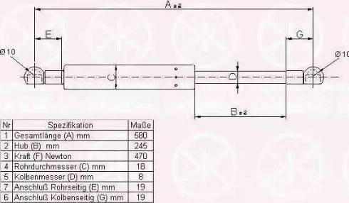 Klokkerholm 00117100 - Газовая пружина, упор autospares.lv