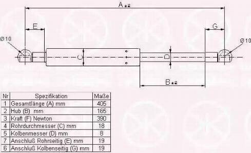 Klokkerholm 00137100 - Газовая пружина, упор autospares.lv