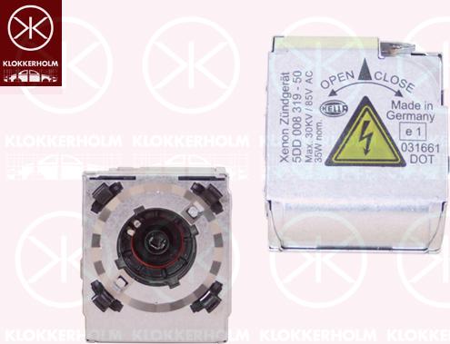 Klokkerholm 00310070A1 - Устройство зажигания, газоразрядная лампа autospares.lv