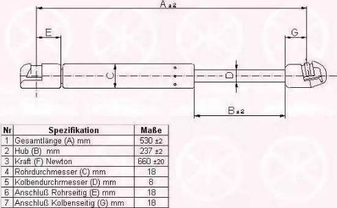 Klokkerholm 16697120 - Газовая пружина, упор autospares.lv