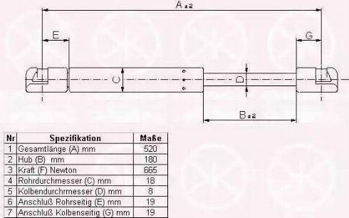 Klokkerholm 16687100 - Газовая пружина, упор autospares.lv