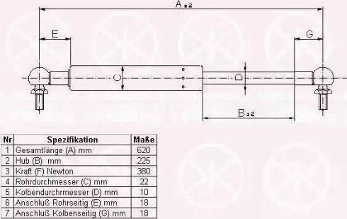 Klokkerholm 81427121 - Газовая пружина, упор autospares.lv