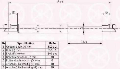 Klokkerholm 81607100 - Газовая пружина, упор autospares.lv