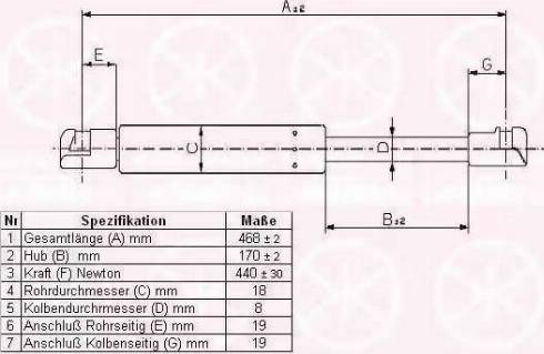 Klokkerholm 81167100 - Газовая пружина, упор autospares.lv