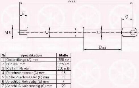 Klokkerholm 35112800 - Газовая пружина, капот autospares.lv