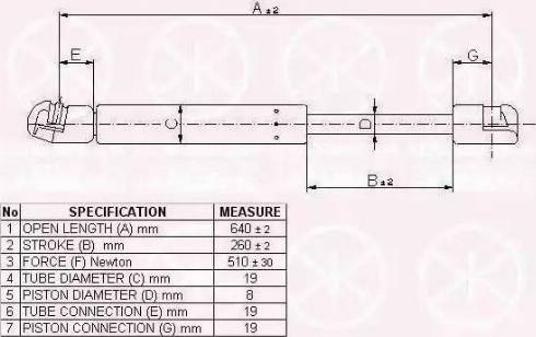 Klokkerholm 35377100 - Газовая пружина, упор autospares.lv