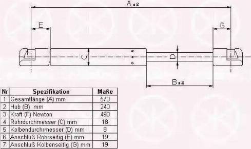 Klokkerholm 37207100 - Газовая пружина, упор autospares.lv