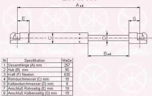 Klokkerholm 25547105 - Газовая пружина, упор autospares.lv