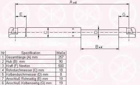 Klokkerholm 25547100 - Газовая пружина, упор autospares.lv