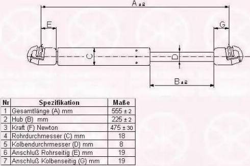 Klokkerholm 25557120 - Газовая пружина, упор autospares.lv