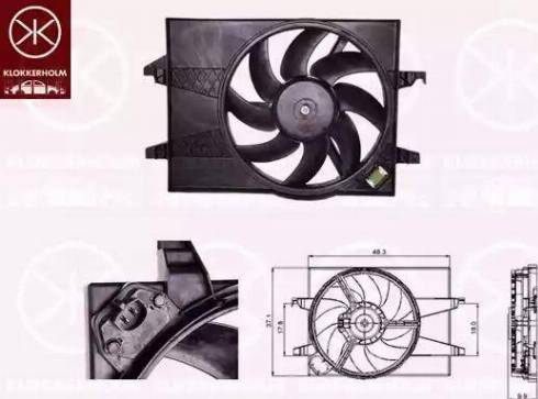 Klokkerholm 25642602 - Вентилятор, охлаждение двигателя autospares.lv