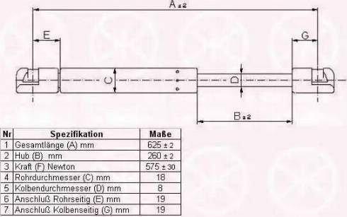 Klokkerholm 25647100 - Газовая пружина, упор autospares.lv