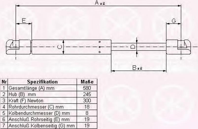 Klokkerholm 25627102 - Газовая пружина, упор autospares.lv