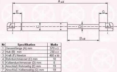 Klokkerholm 25347100 - Газовая пружина, упор autospares.lv