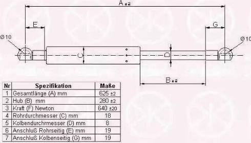 Klokkerholm 20367100 - Газовая пружина, упор autospares.lv