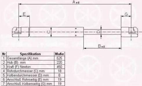 Klokkerholm 75127100 - Газовая пружина, упор autospares.lv