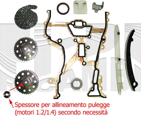 KM International KCD002 - Комплект цепи привода распредвала autospares.lv