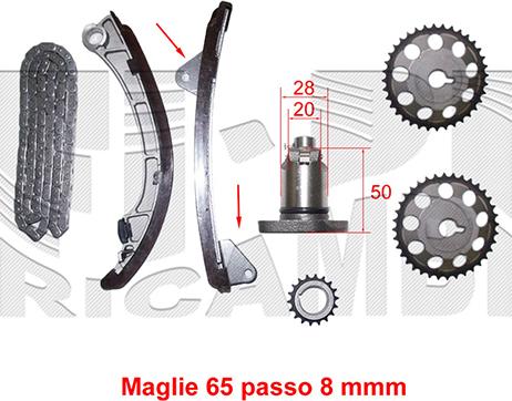 KM International KCD023 - Комплект цепи привода распредвала autospares.lv