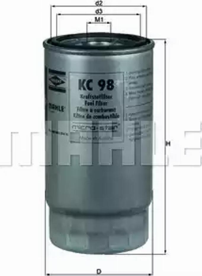 KNECHT KC 98 - Топливный фильтр autospares.lv