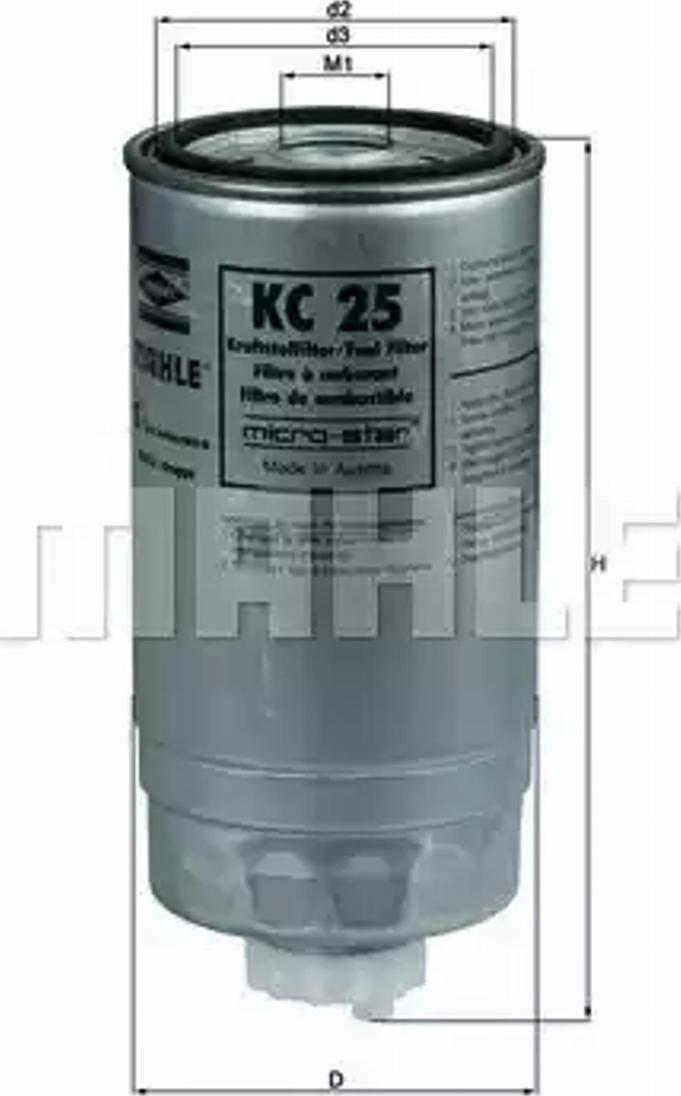 KNECHT KC 25 - Топливный фильтр autospares.lv