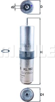 KNECHT KL 983D - Топливный фильтр autospares.lv