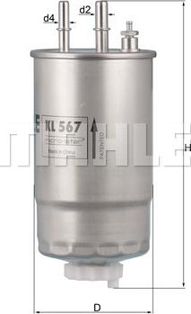 KNECHT KL 567 - Топливный фильтр autospares.lv