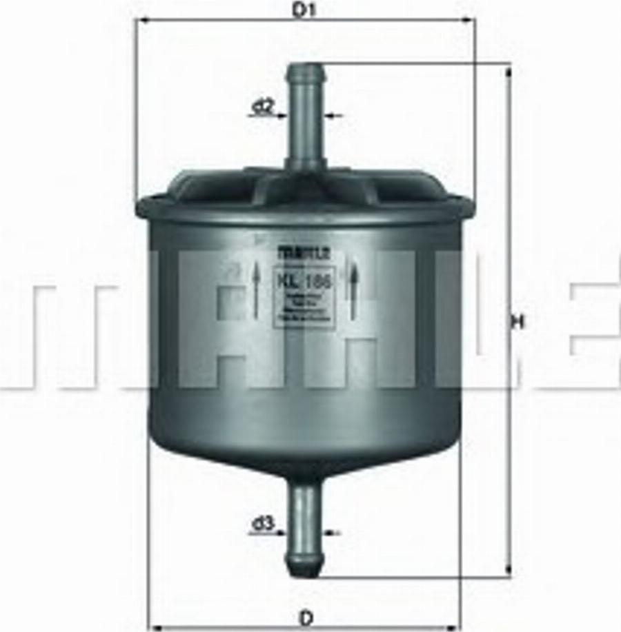 KNECHT KL 186 - Топливный фильтр autospares.lv