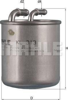 KNECHT KL 313 - Топливный фильтр autospares.lv