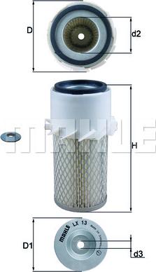 KNECHT LX 13 - Воздушный фильтр, двигатель autospares.lv