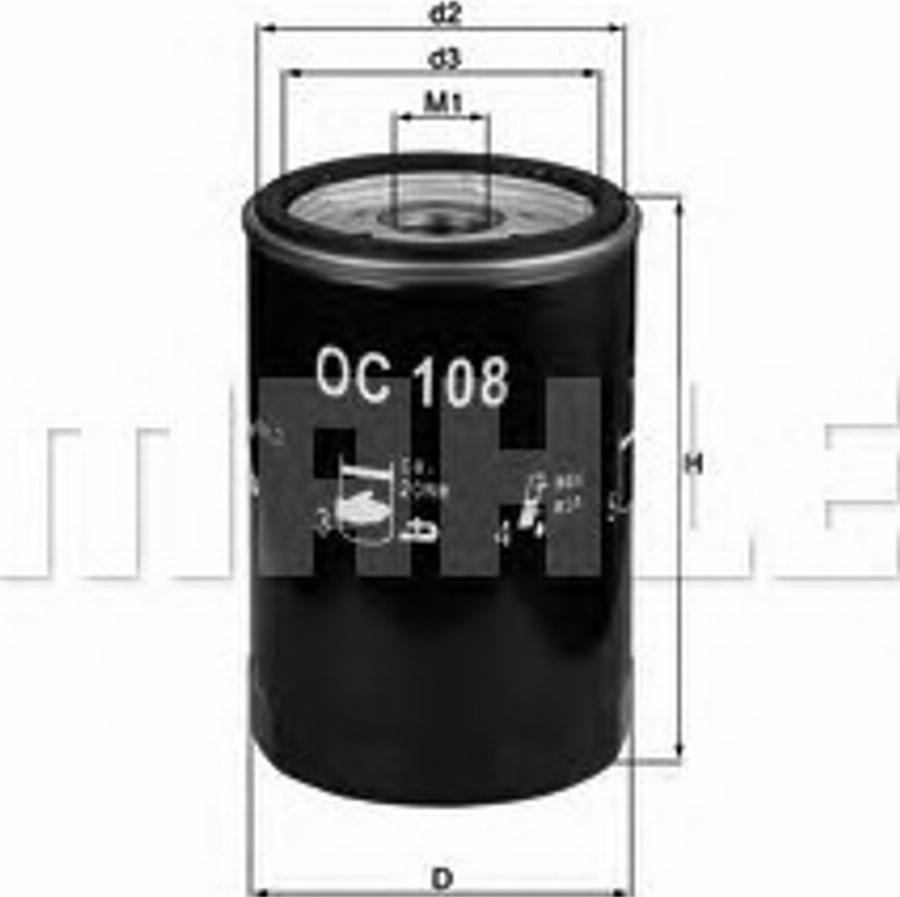 KNECHT OC108 - Фильтр, система рабочей гидравлики autospares.lv