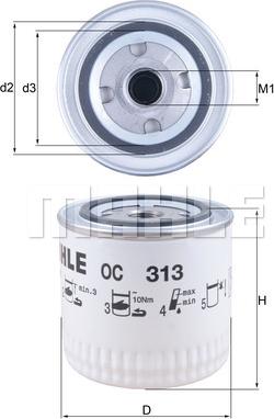 KNECHT OC 313 - Масляный фильтр autospares.lv