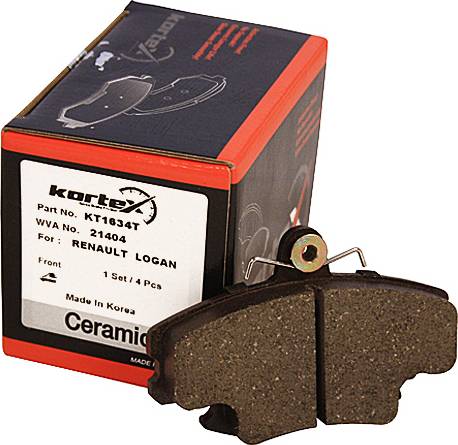 Kortex KT1634T - Тормозные колодки, дисковые, комплект autospares.lv