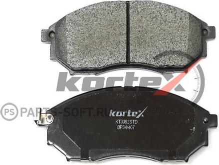 Kortex KT3392STD - Тормозные колодки, дисковые, комплект autospares.lv