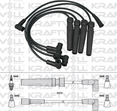 KRAFTVOLL GERMANY 05070284 - Комплект проводов зажигания autospares.lv