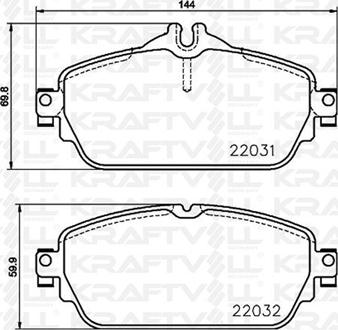 KRAFTVOLL GERMANY 07010068 - Тормозные колодки, дисковые, комплект autospares.lv