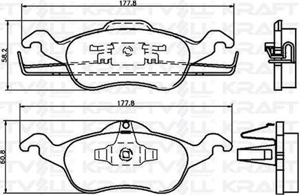 KRAFTVOLL GERMANY 07010115 - Тормозные колодки, дисковые, комплект autospares.lv