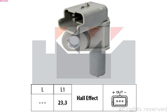 KW 453 632 - Датчик, положение распределительного вала autospares.lv