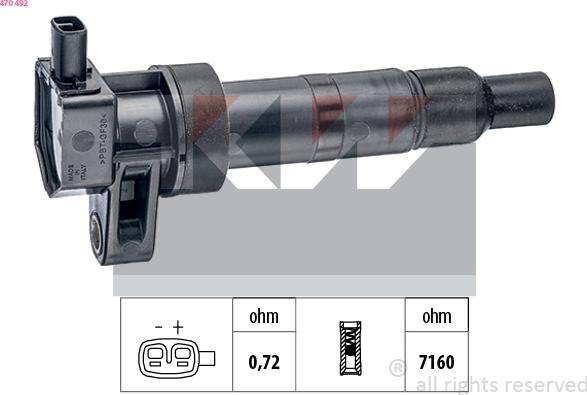 KW 470 492 - Катушка зажигания autospares.lv