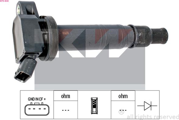 KW 470 458 - Катушка зажигания autospares.lv