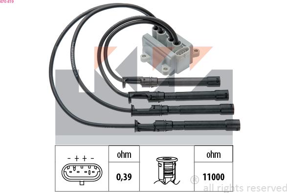 KW 470 419 - Катушка зажигания autospares.lv