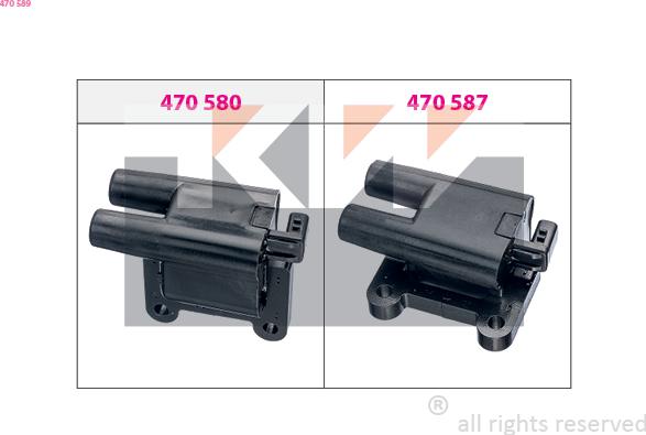 KW 470 589 - Катушка зажигания autospares.lv