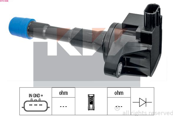 KW 470 608 - Катушка зажигания autospares.lv