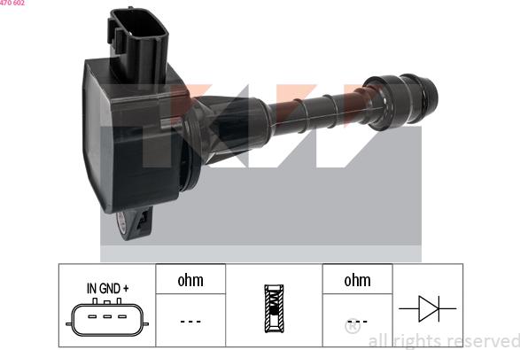 KW 470 602 - Катушка зажигания autospares.lv