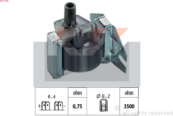 KW 470 158 - Катушка зажигания autospares.lv